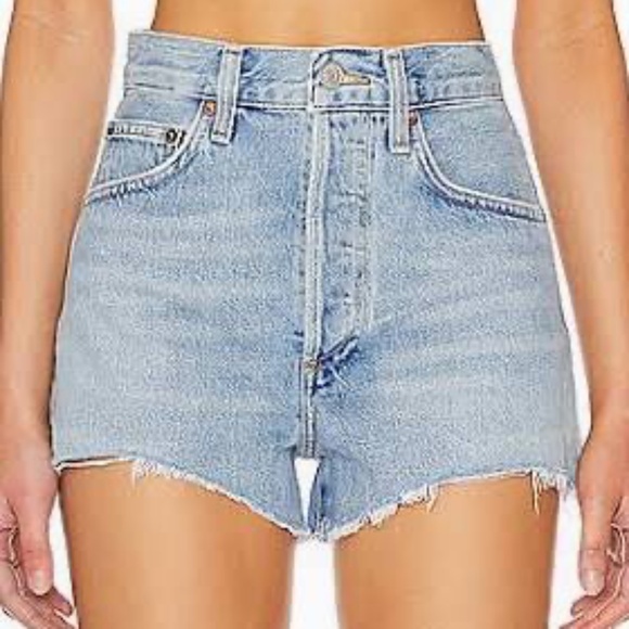 AGOLDE Mila Vintage Cutoff Shorts | Hazard Light Wash | Sz 28 💙 - Picture 2 of 7